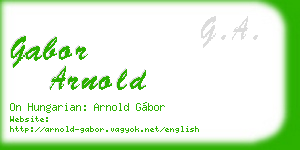 gabor arnold business card