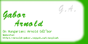 gabor arnold business card